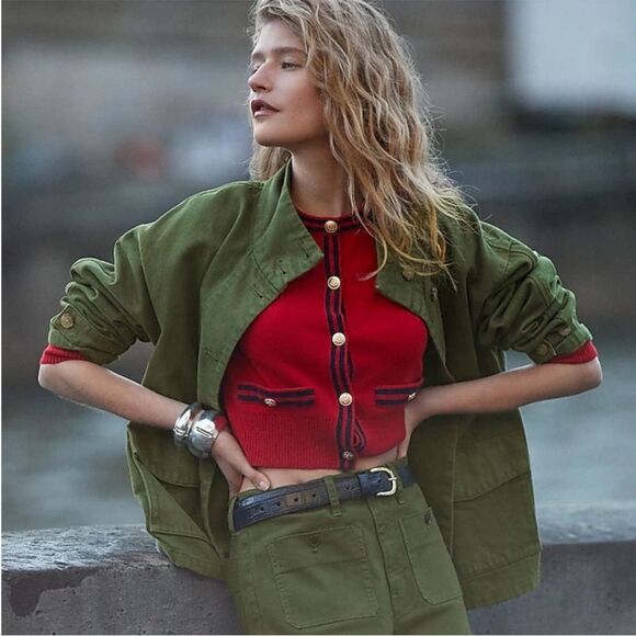 J. Crew Jackets & Blazers - J Crew Funnelneck Field Jacket in Heavyweight Twill Utility Green MED NWT